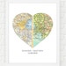 Custom Anniversary Gift, Wedding Gift, Unique Gift for Couples, Husband Gift, Personalized Engagement Gift, Heart Map Art, Long Distance