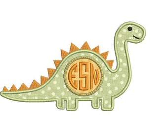 Dinosaur Embroidery Design - Dino Applique - Monogram frame - Machine embroidery Applique design - Instant download pattern