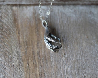 Bird claw sterling silver necklace