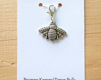 Bumble Bee Progress Keeper, Knitting Marker, Crochet Stitch Marker, Removable Stitch marker, Zipper Pull for your Project Bag