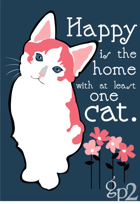 Items similar to Cat Print, Cat Art, Cat Poster, Calico Cat Artwork ...