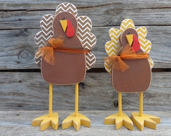 Thanksgiving Decor- Fall Decor- Turkey decor- Thanksgiving Decoration- Centerpiece-Standing Turkeys