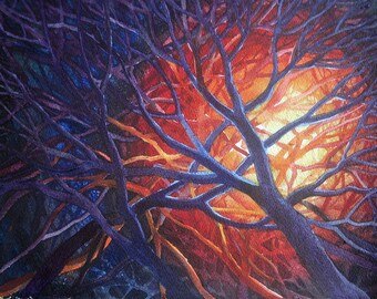 BonFire Study II an original watercolor on paper