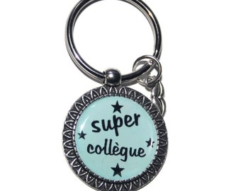 Keychain men/colleague/Super colleague / blue tone
