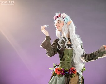 Periwinkle § spring green wood faerie fairy pixie fantasy dress