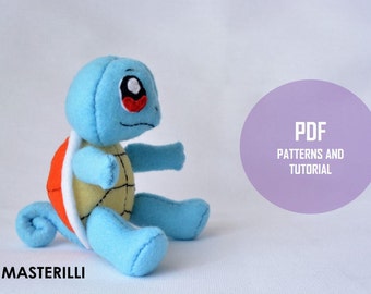Pokemon Squirtle PDF Toy Sewing Patterns and Tutorial