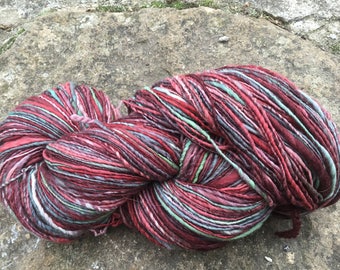 250 g hand dyed and handspun wool.