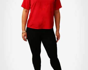 Vintage Red Top with Satiny-Feel size S