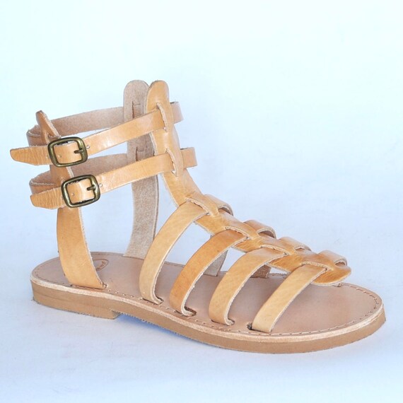 Greek Gladiator Spartan Sandals Women Men handmade strappy