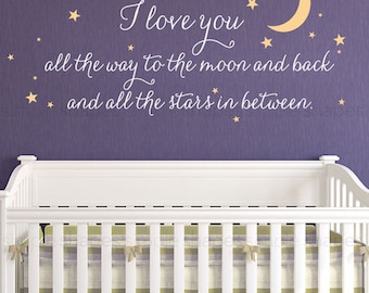 I Love You All The Way Lettering Wall Decal, Wall Words