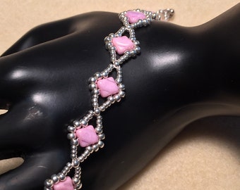 Pink Silky Beaded Bracelet