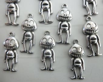Set of 4 silver metal Mr Jack charms