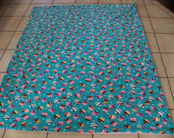 Cute & Colorful Cupcakes And Cherries Everywhere All Fleece Throw Blanket
