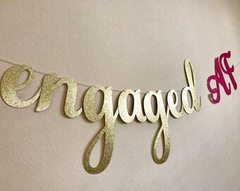 Engagement banner, Engagement party banner, Engaged AF banner, Engagement party decorations, Engaged banner, #engaged, Engaged Party Decor