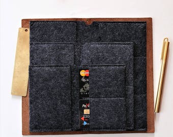 Felt Card Holder For Midori Travelers Notebook/Card organizer/Card holder/Journal Accessories