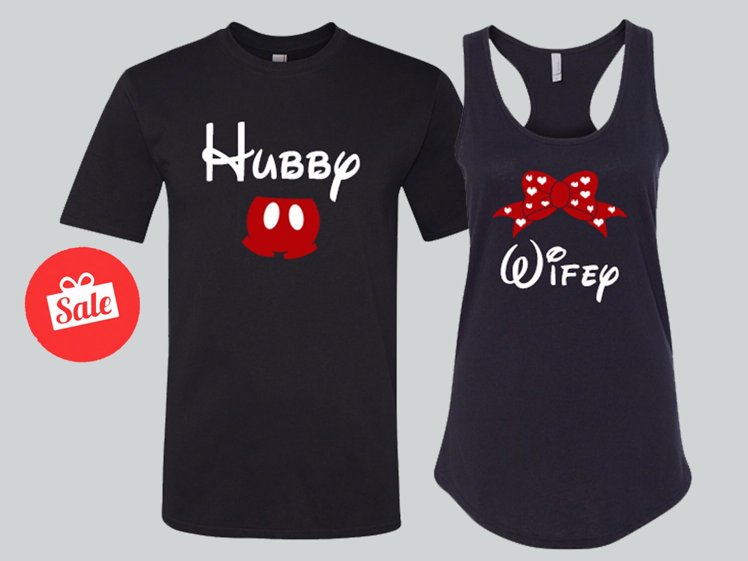 Hubby Wifey Disney Matching Shirts. Disney Couples Shirt.
