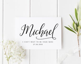 Personalised Card For Groom, I Can't Wait To Be Your Wife, Custom Groom Wedding Card, Can't Wait To Marry You, Groom Wedding Card, Mrs To Be