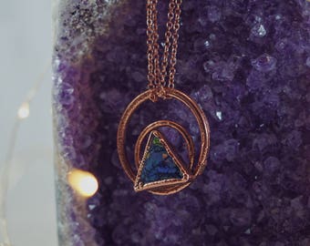 Cultured Opal Triangle with Double Circle