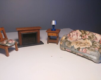 Miniature Dollhouse Furniture - Living Room Set