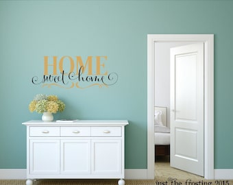 Home Sweet Home Wall Decal Vinyl Lettering - Gold Wall Decal - Family Vinyl Wall Decal - Wall Art - Wall Decor