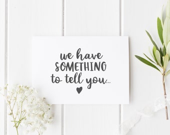 Pregnancy Announcement Card, We're Pregnant Card, We Have Something To Tell You, You're Going To Be Grandparents, Guess What Pregnancy Card