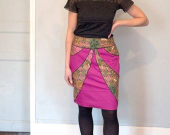 SKIRT Tulip print Cambodia and purple