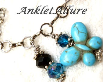 Anklet Ankle Bracelet Butterfly Ankle Bracelet Chain Anklet Silver Anklets for Women