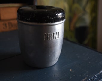 Cerial Canister - Vintage Spun Aluminum Canister