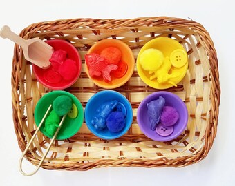 Montessori Toddler Toy, Preschool Learning Toy, Wooden Toddler Toy, Educational Toy, Toddler Gift, Color Sorting, Toddler Game, Matching Toy