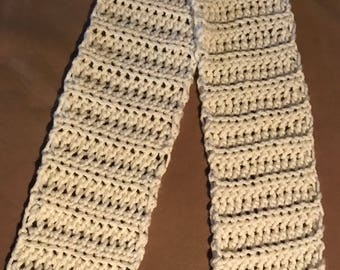 Crochet Woman's Scarf- bulky, cream