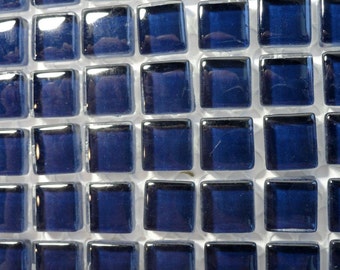 100 (10mm) MINI Cobalt Ink Indigo Blue Crystal Glass Tiles, 3/8 in.// Mosaic Supplies// Crafts//Mosaic