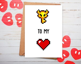 Geeky Card, The Legend of Zelda, Zelda, Geeky Anniversary Card, Nerdy Love Card, Nintendo, Link, Nerdy Gifts, Nerdy Card, Zelda Cards, N64