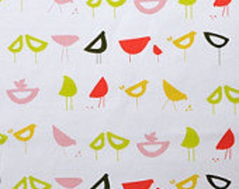SALE Monaluna Havana Birds Red half yard 100% Organic Cotton from Monaluna
