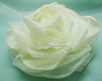 Fabric rose, Ivory rose, Flower brooch, Fabric flower, Dress accessories for bride,Handmade flower, Flower for the bride, Bridesmaid flower