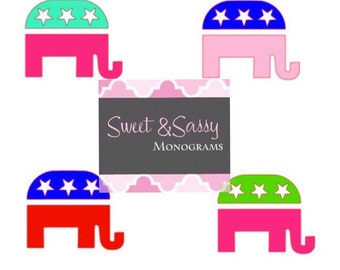 Republican Elephant Car Decal, Republican Sticker, Republican Elephant Decal