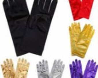 Stretch Satin Gloves Wrist Length For Ladies (2BL)