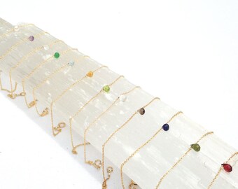 Dainty Bracelet, Minimal Bracelet, Birthstone Bracelet, Beaded Bracelet, Simple Bracelet, Gemstone Bracelet, Thin Gold, Gold Bracelet