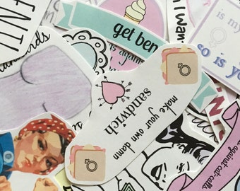 Pastel Grunge Feminist Sticker (Pack of 7)
