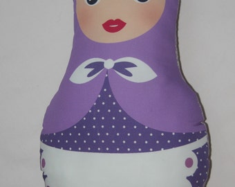 Matryoshka purple cushion