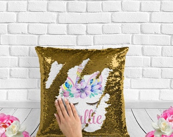 unicorn face unicorn gift unicorn lover gift girls unicorn gift kids unicorn gift unicorn pillow unicorn sequin pillow rose gold girls gift