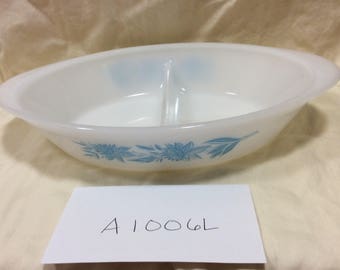 Vintage Glasbake divided casserole dish
