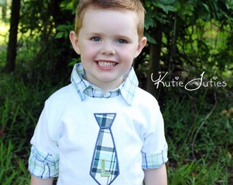 Boys Tie Shirt - Boys Necktie Shirt - Boys Birthday Shirt - Toddler Boys Shirt