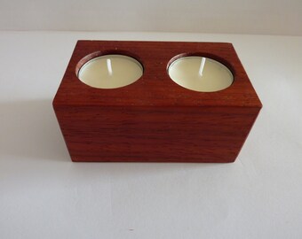 Wooden Handmade Tea Light Candle Holder,Redwood,Ideal Gift for all occasions.