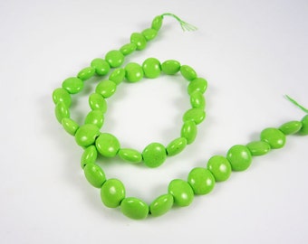 Green Magnesite Coin Beads