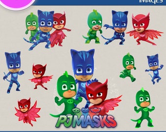 PJ MASKS clipart, PJ Masks images, Digital Clipart, Png file, pj masks png, Transparent Backgrounds, digital print, printable images