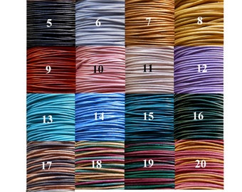 1.5mm Round India Leather Cord - Sold By the Yard - 21 Different Colors to Choose From - Natural, Gypsy, Metallic, Regular Leather