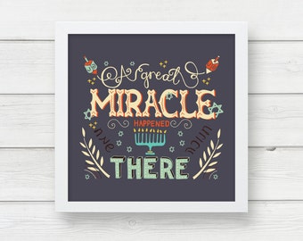 Hanukkah Art Print. Instant Download Printable Art. Jewish Art. Square Wall Prints. Wall Decor.