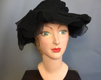 Edwardian mourning hat