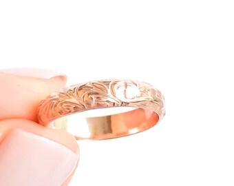 Gold Pattern Ring, 14k Gold-Filled Ring, Gold Band, Statement Ring, Gold Ring, Patterned Ring