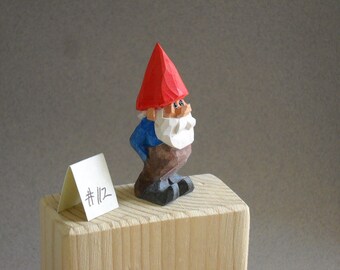 Wood carved Garden Gnome ...#112